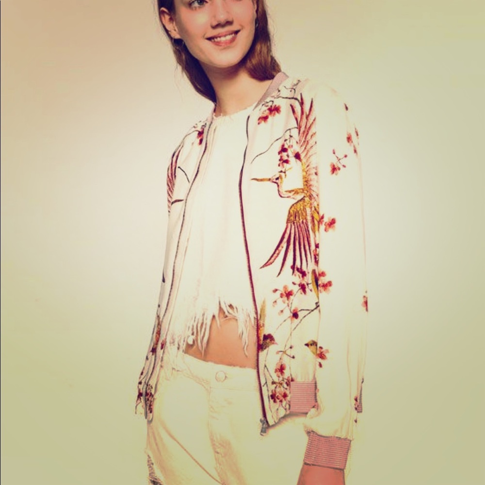 BNWT Zara Bomber Jacket with Birds